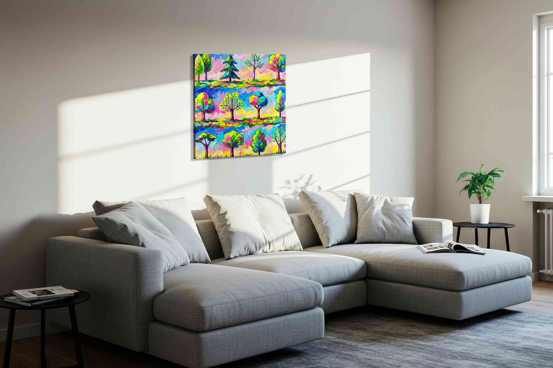 Symphony of Seasons spring canvas print, displayed in a living room