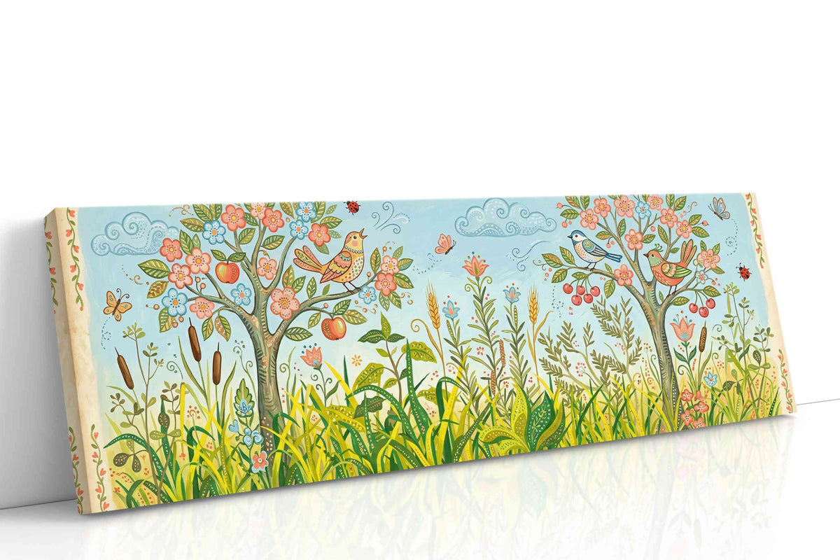 Whimsical Garden Serenade spring canvas print gallery-wrapped landscape canvas studio shot