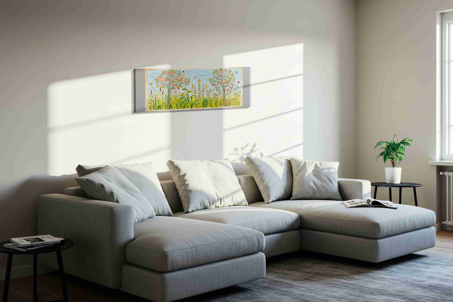 Whimsical Garden Serenade - Spring, Spring Wall Art, Seasonal Canvas Print, Fresh Decor