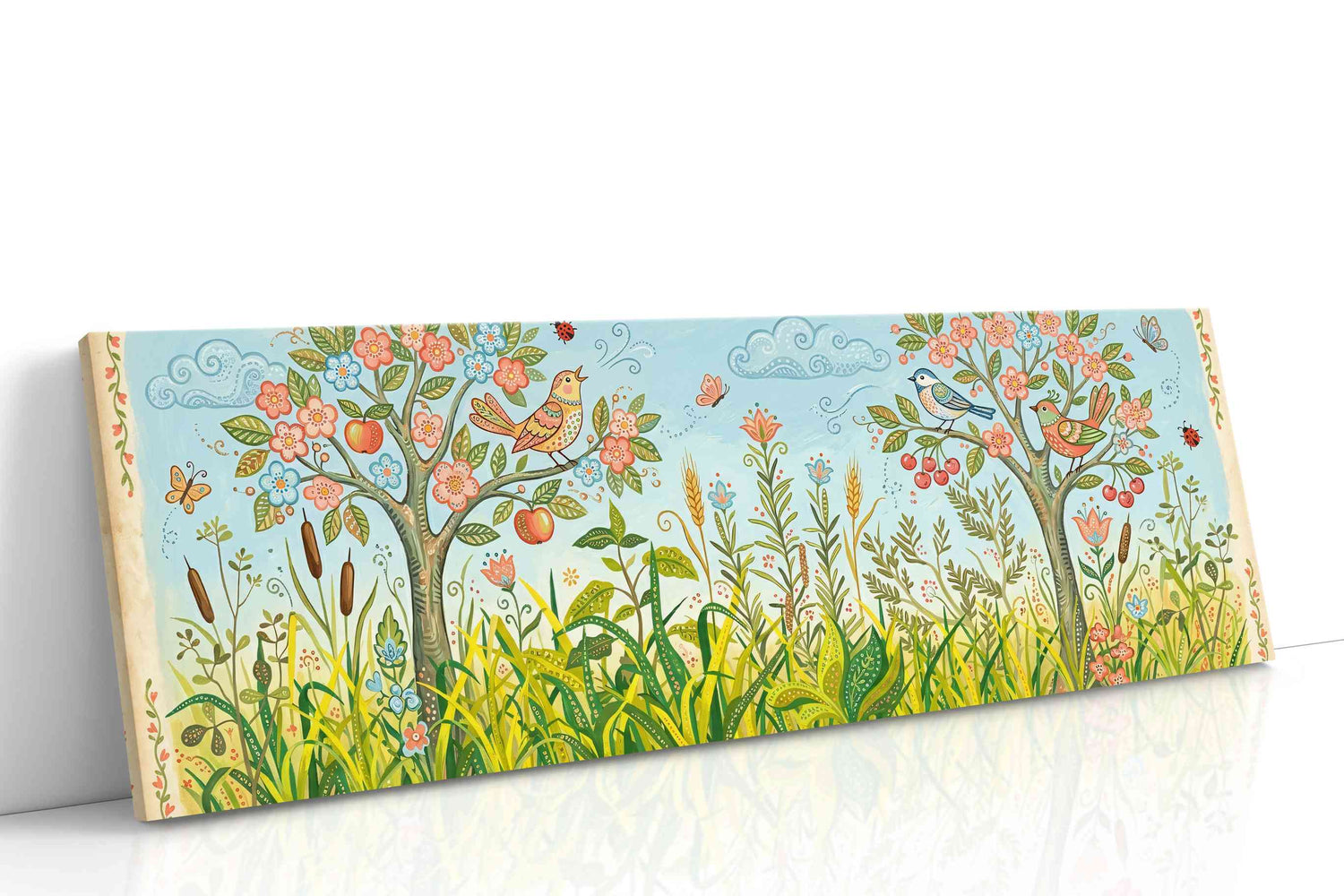 Whimsical Garden Serenade spring canvas print, gallery-wrapped, ready to hang