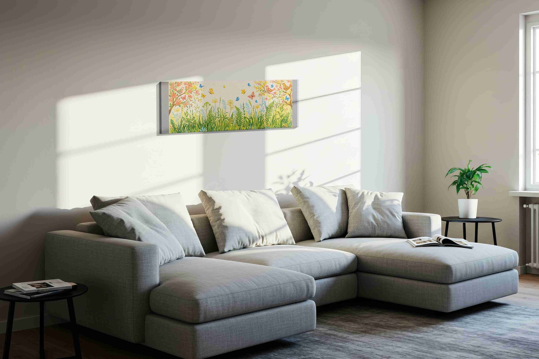 Whispers of Spring Serenade spring canvas print, displayed in a living room