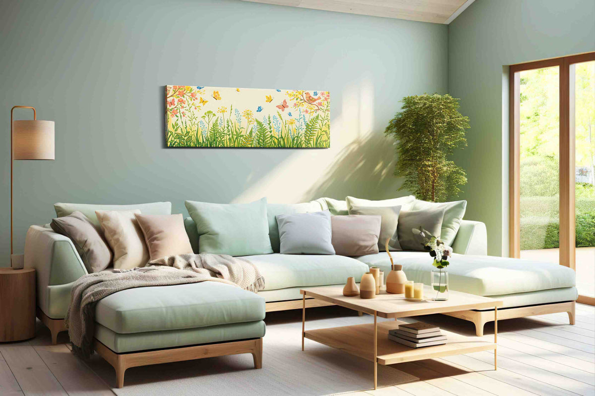 Whispers of Spring Serenade spring canvas print shown in a wall scene
