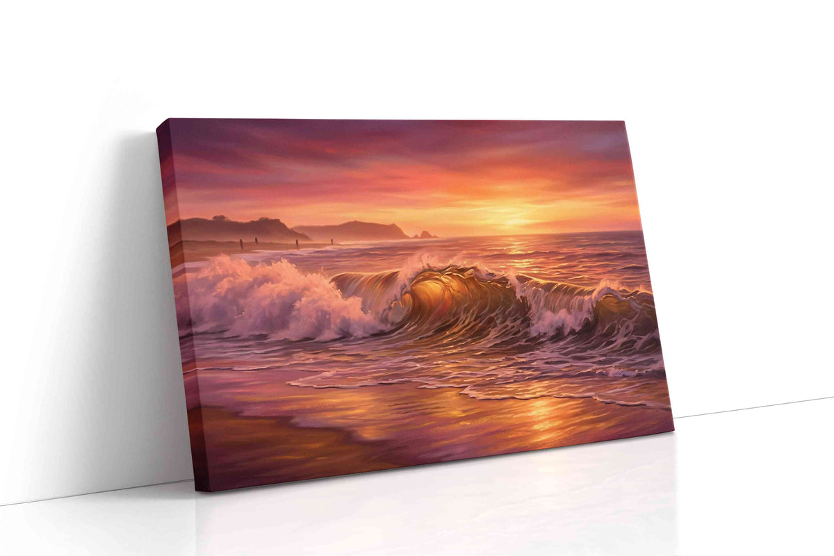 Ember Waves of Harmony beach canvas print gallery-wrapped landscape canvas studio shot