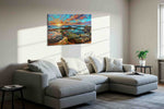 Eternal Coastal Symphony beach canvas print, displayed in a living room