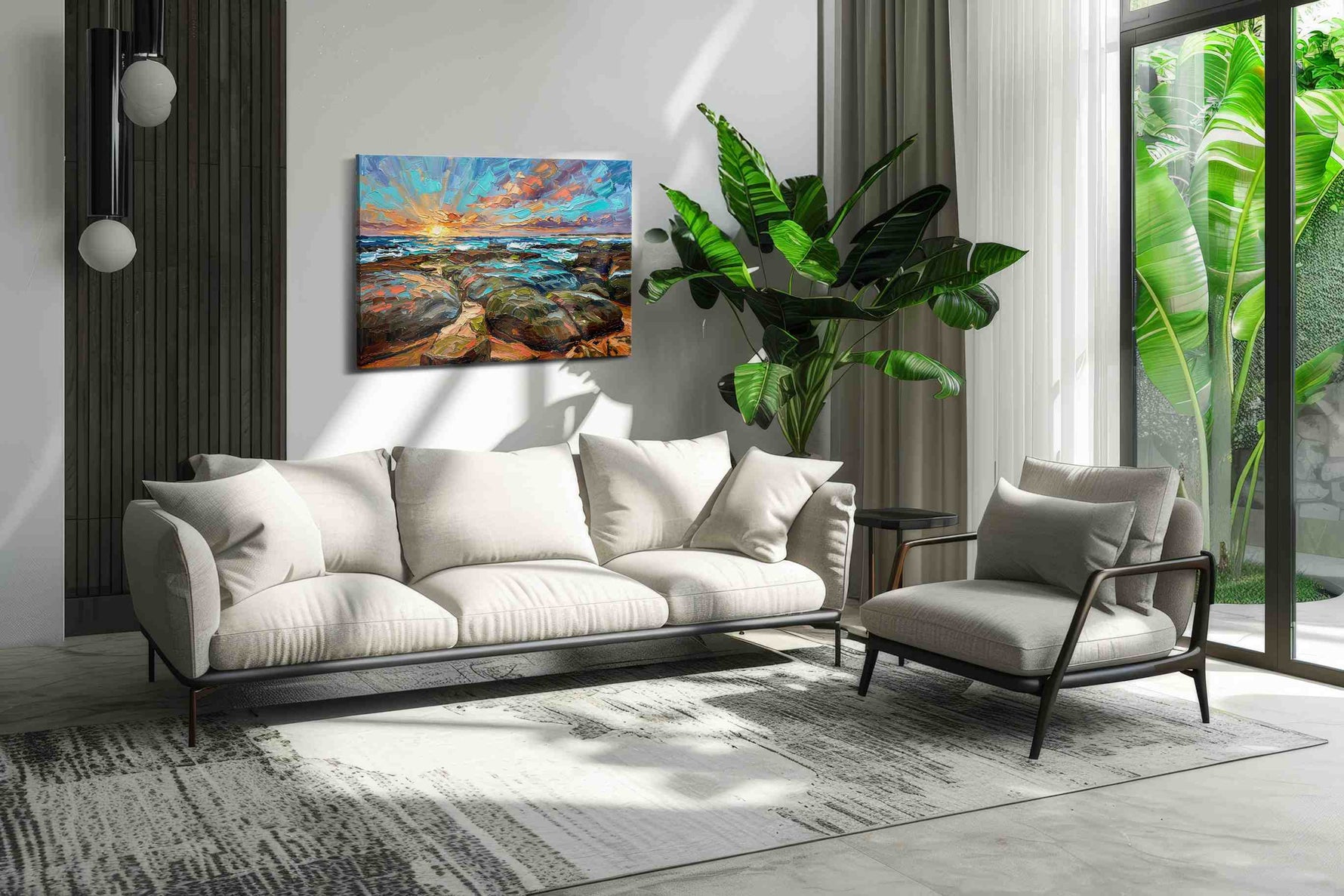 Eternal Coastal Symphony beach canvas print, on wall, lifestyle preview