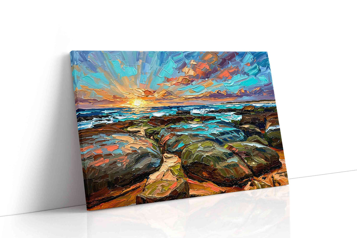 Eternal Coastal Symphony beach canvas print gallery-wrapped landscape canvas studio shot