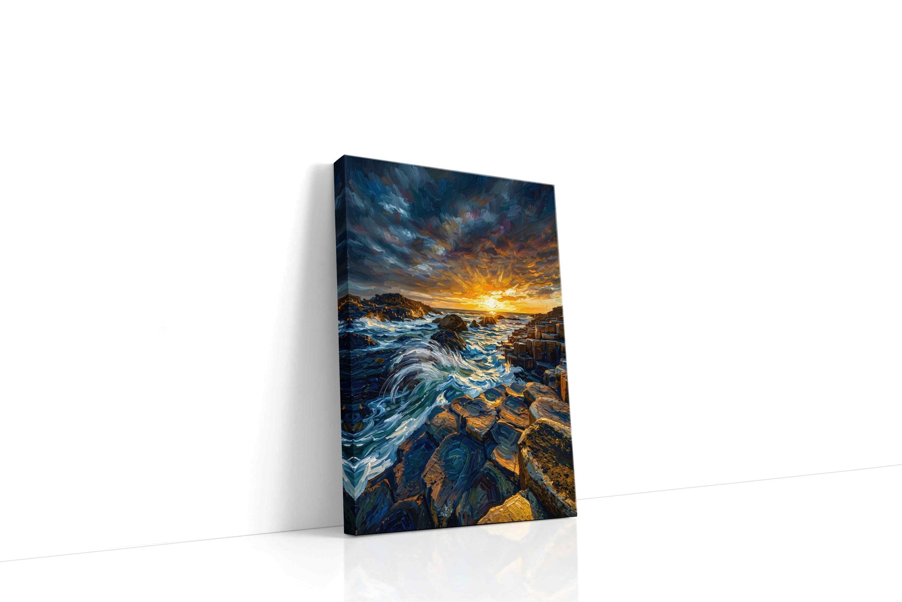 Eternal Dance of Waves and Stone ocean canvas print gallery-wrapped portrait canvas studio shot