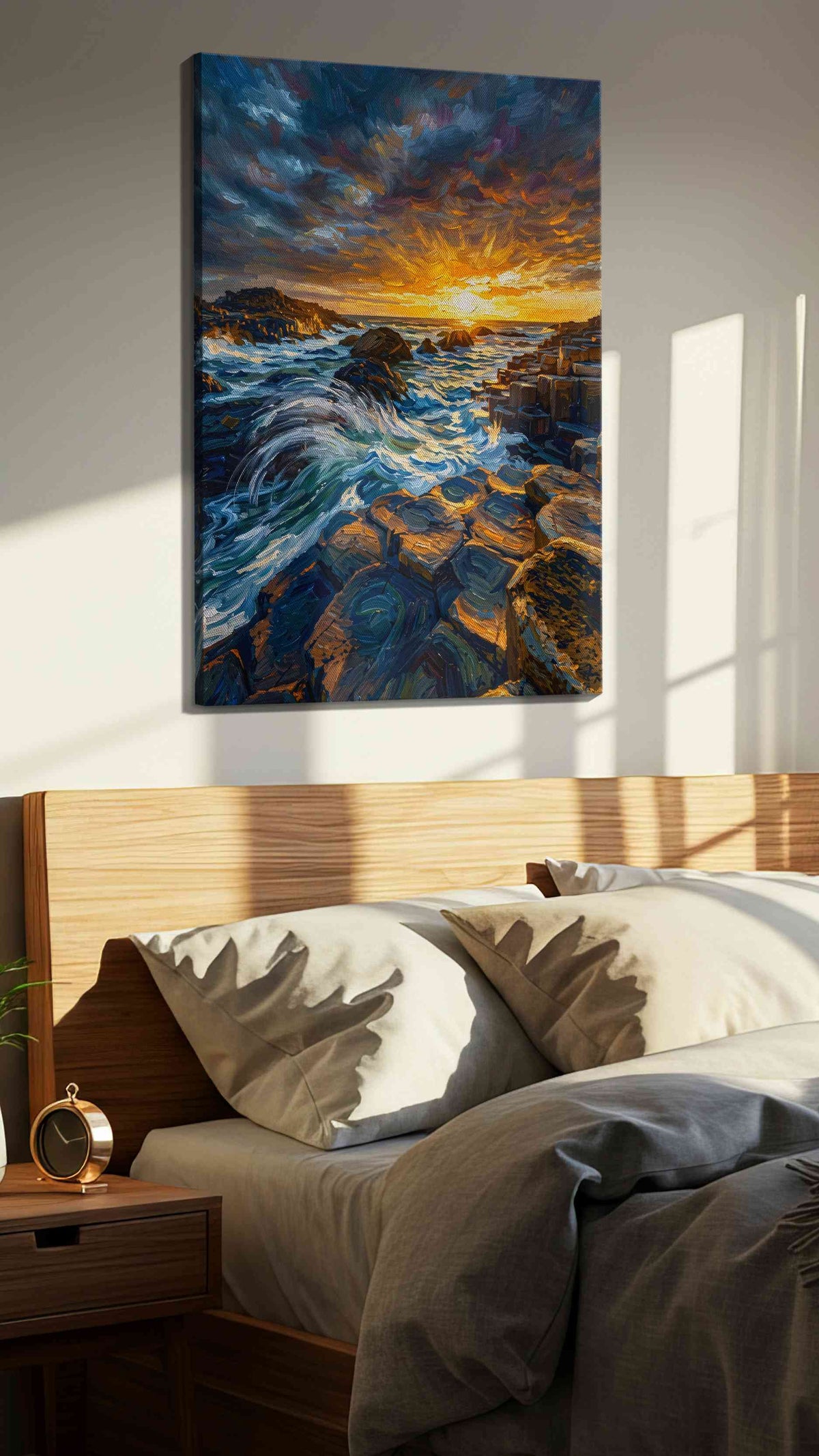 Eternal Dance of Waves and Stone - Coastal Wall Art, Ocean Canvas Print, Beach House Decor