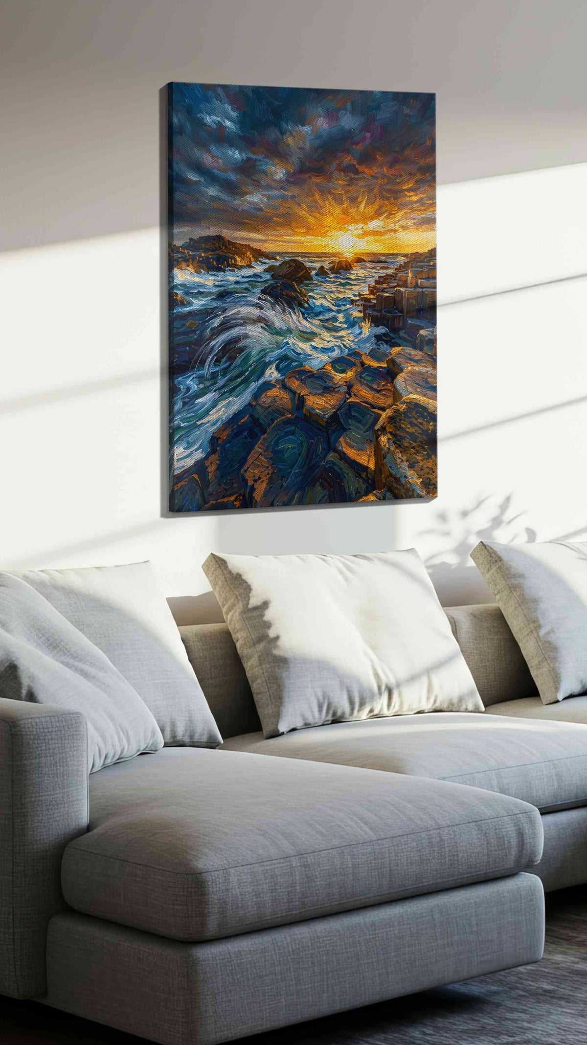 Eternal Dance of Waves and Stone ocean canvas print, gallery-wrapped, ready to hang — view 2