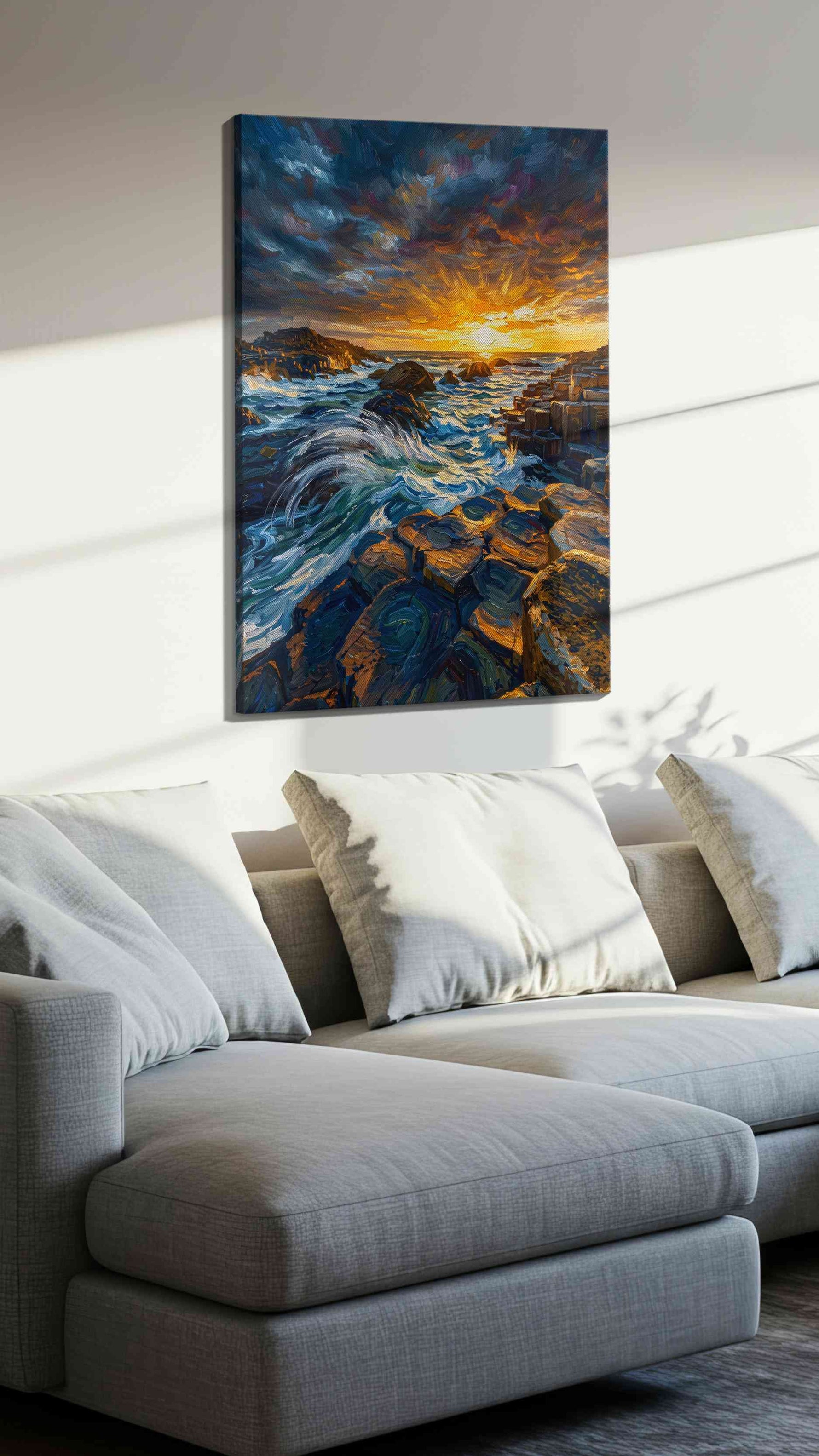 Eternal Dance of Waves and Stone ocean canvas print, gallery-wrapped, ready to hang — view 2