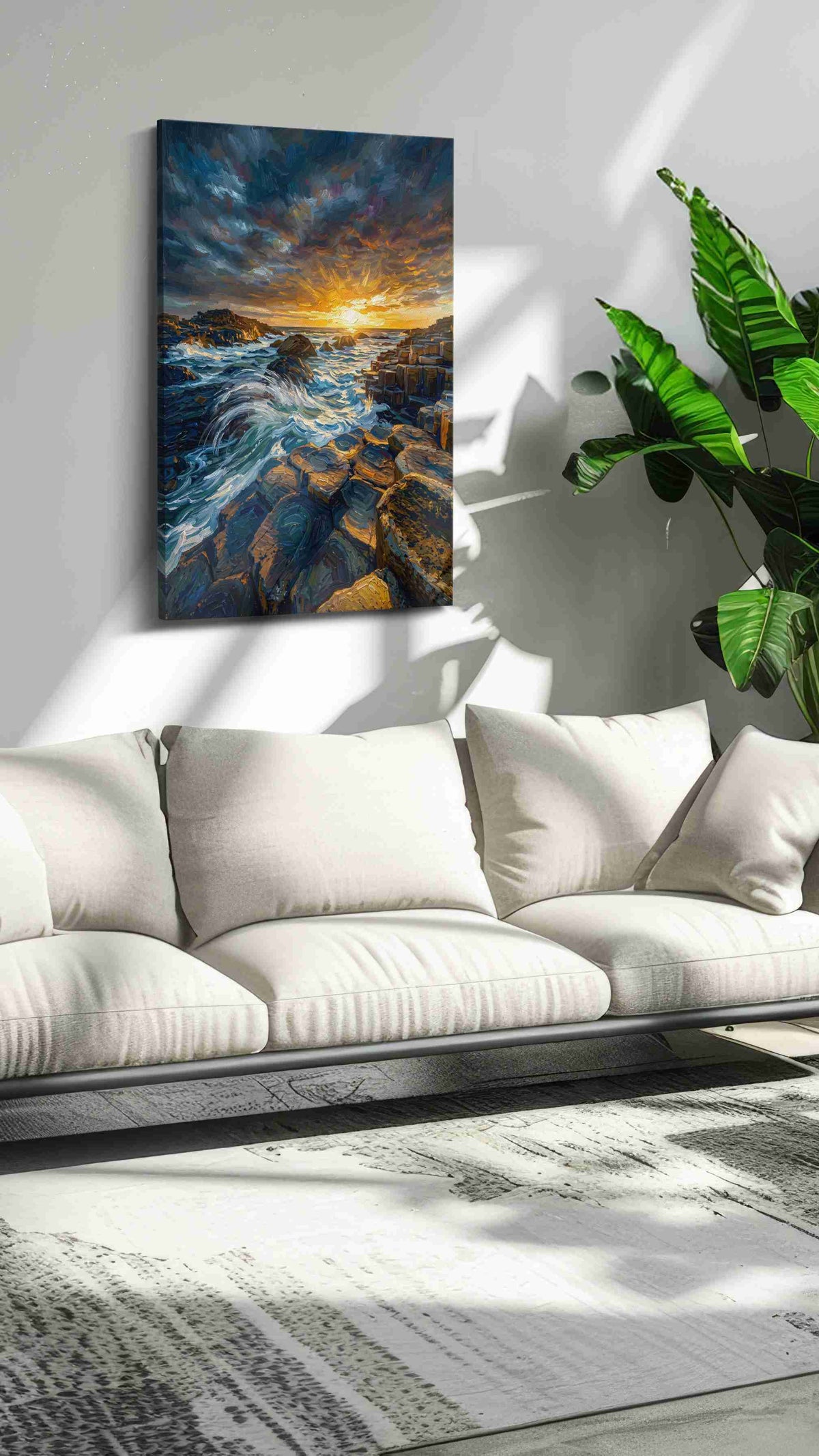 Eternal Dance of Waves and Stone ocean canvas print, hanging on wall — view 2