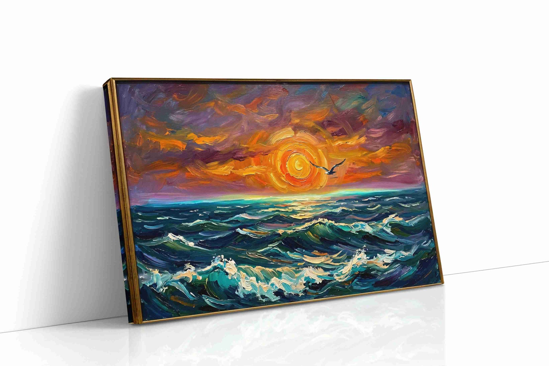 Eternal Waves of Sunrise ocean canvas print gallery-wrapped landscape canvas studio shot