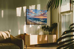 Eternal Waves of Sunset Bliss ocean canvas print in a hung canvas mockup