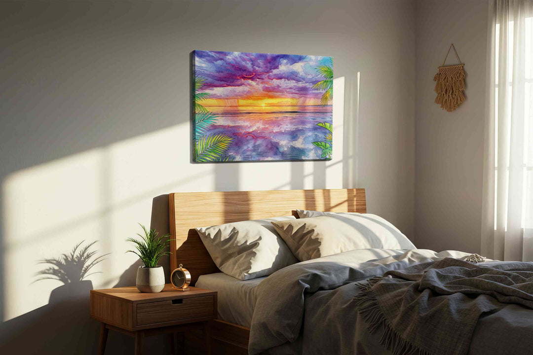 Sunset Symphony Over the Sea - Beach, Beach Wall Art, Coastal Canvas Print, Tropical Decor