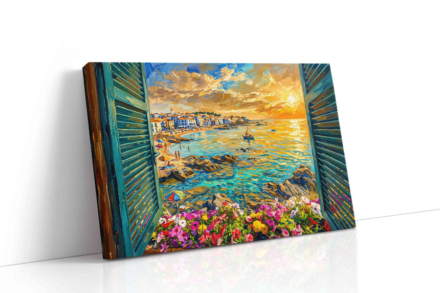 Sunset Vista from the Cottage summer canvas print, gallery-wrapped, ready to hang