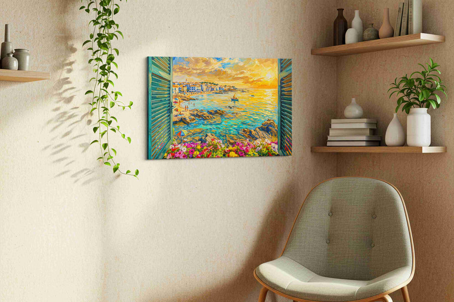 Sunset Vista from the Cottage summer canvas print, hanging on wall — view 2