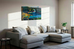 Surf's Edge Dreamscape ocean canvas print, displayed in a living room