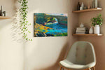 Surf's Edge Dreamscape ocean canvas print styled in a living room
