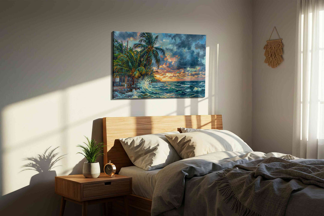 Tropical Storm Symphony - Coastal Wall Art, Ocean Canvas Print, Beach House Decor