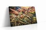 Eagle's Valor patriotic canvas print gallery-wrapped landscape canvas studio shot