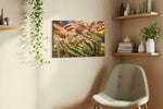 Eagle's Valor patriotic canvas print, displayed in a living room