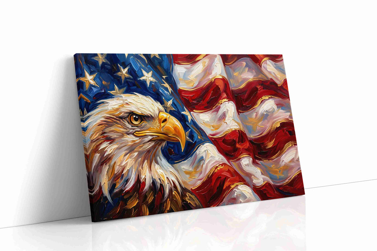 Majestic Freedom's Gaze patriotic canvas print, gallery-wrapped, ready to hang