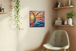 Soaring Freedom's Radiance patriotic canvas print styled in a living room