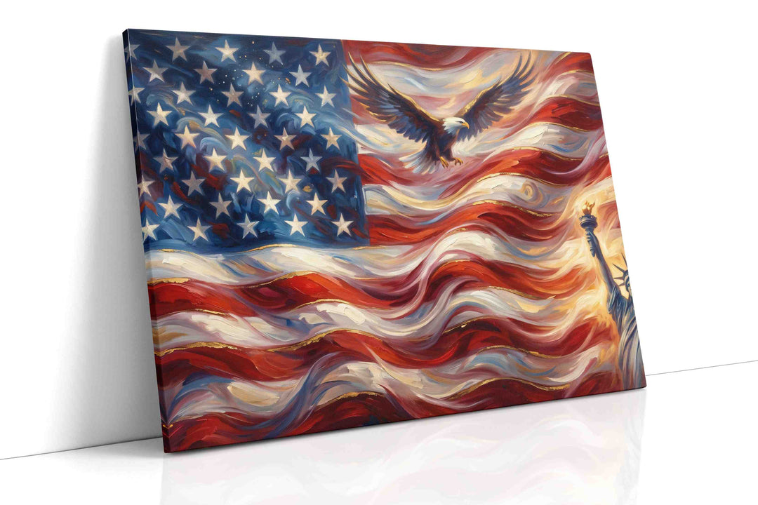 Stars of Liberty - Patriotic Wall Art, American Flag Canvas, USA Decor