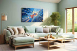 Urban Skies of Independence patriotic canvas print, hanging on wall