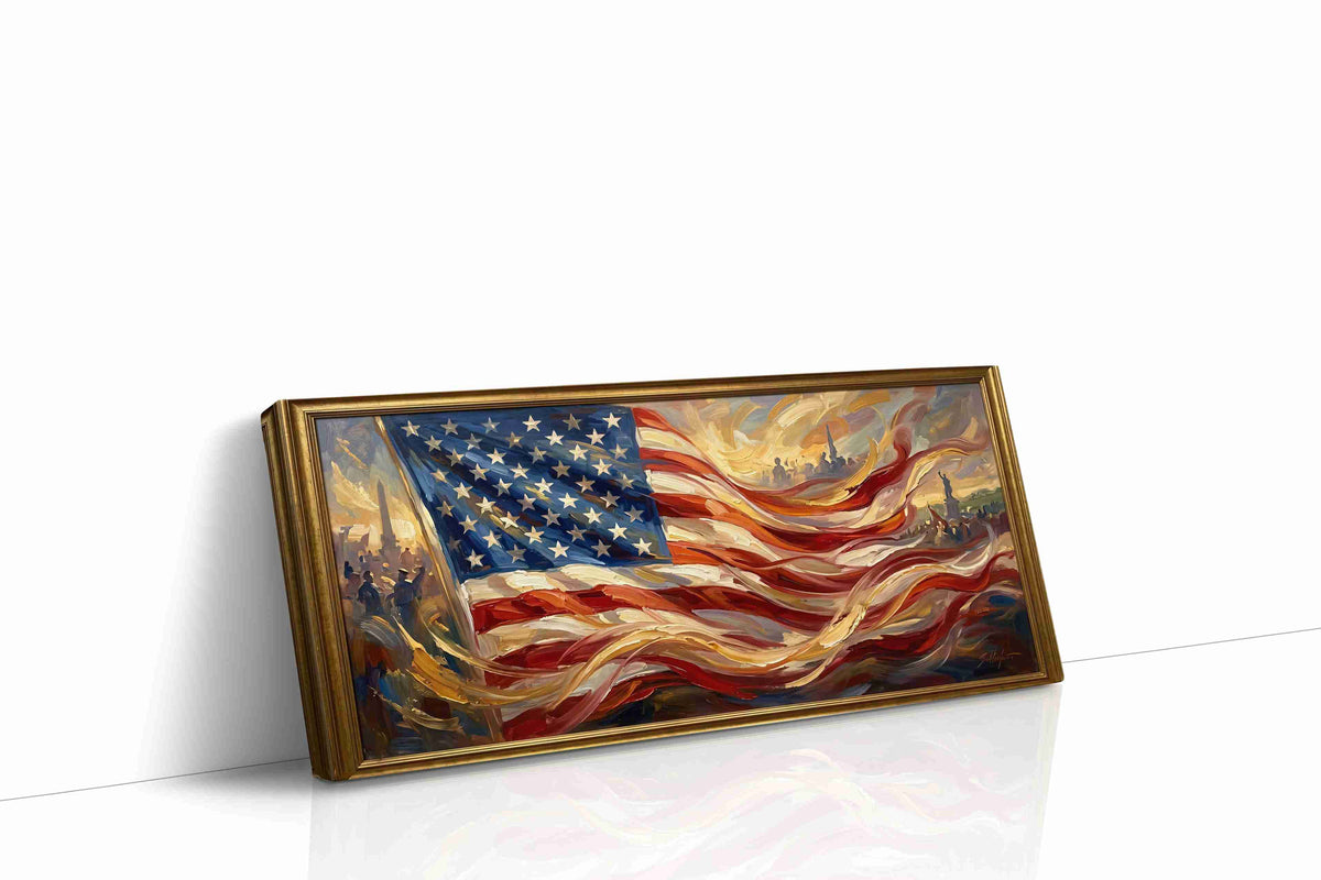 Waves of Freedom patriotic canvas print, gallery-wrapped, ready to hang