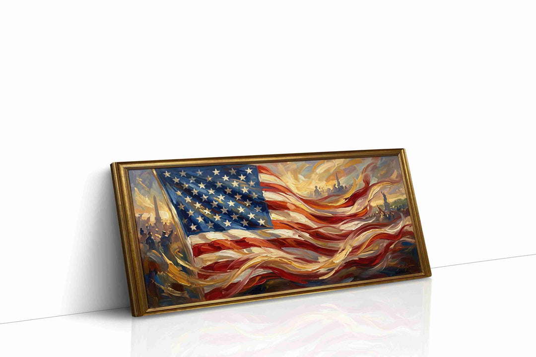 Waves of Freedom - Patriotic Wall Art, American Flag Canvas, USA Decor