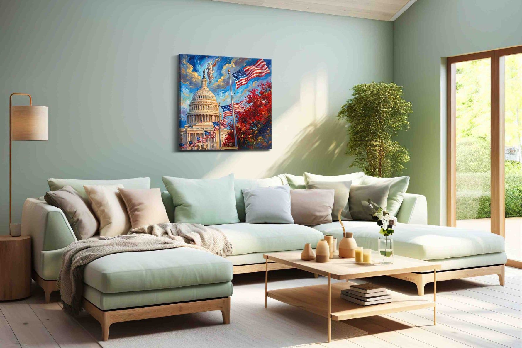 Whispers of Liberty patriotic canvas print, hanging on wall