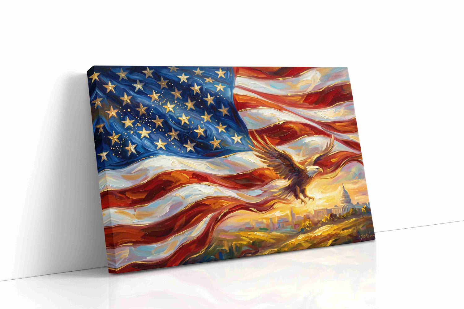 Wings of Freedom - Patriotic Wall Art, American Flag Canvas, USA Decor
