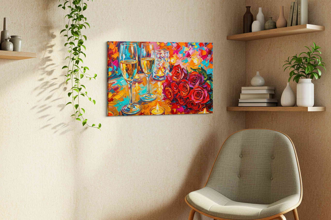 Celebration of Romance - Romantic Wall Art, Couples Canvas Art, Bedroom Wall Decor