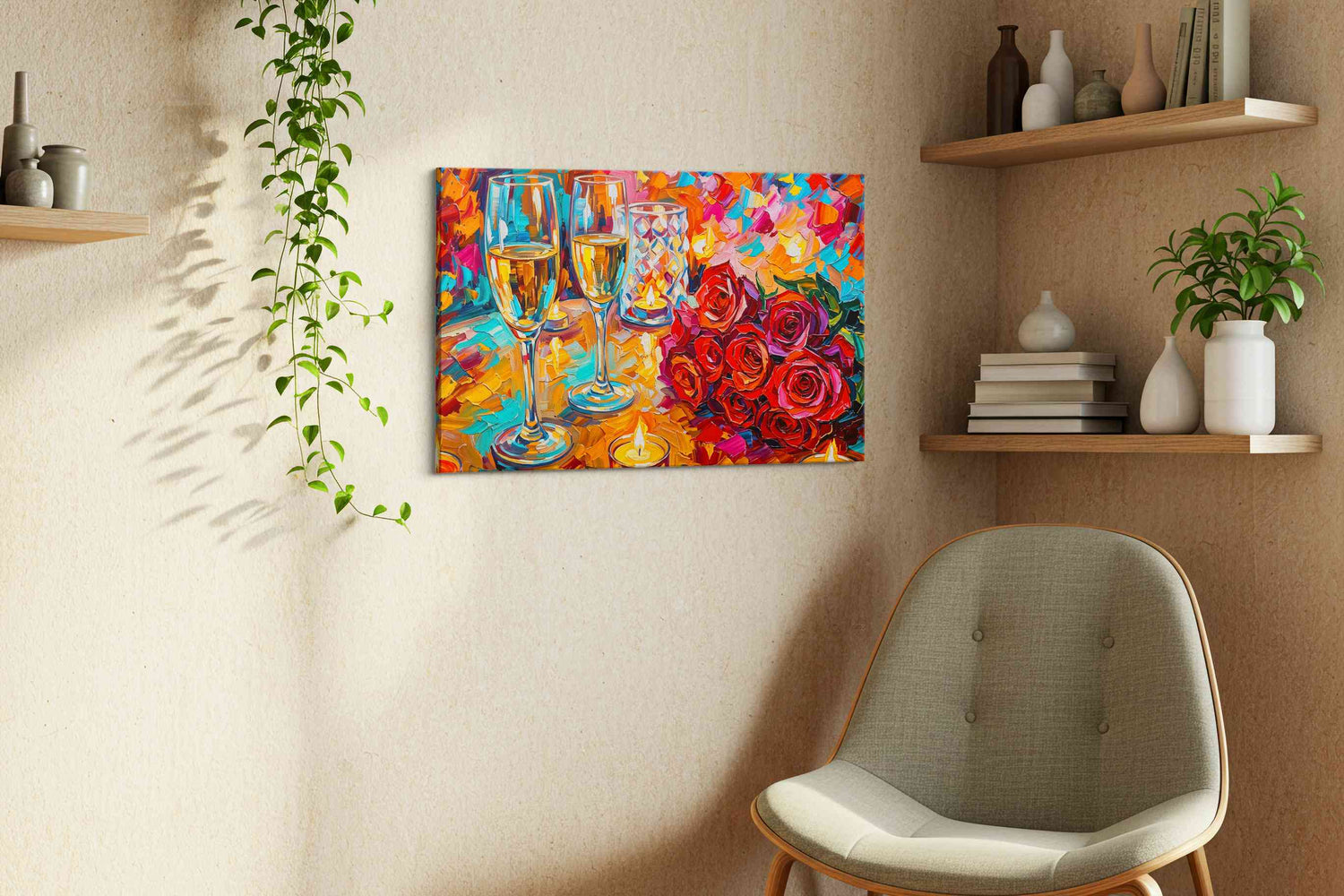 Celebration of Romance - Romantic Wall Art, Couples Canvas Art, Bedroom Wall Decor