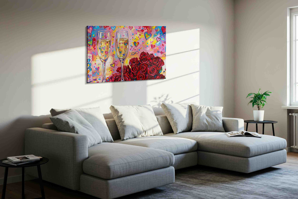 Eternal Celebration of Love romance canvas print, displayed in a living room