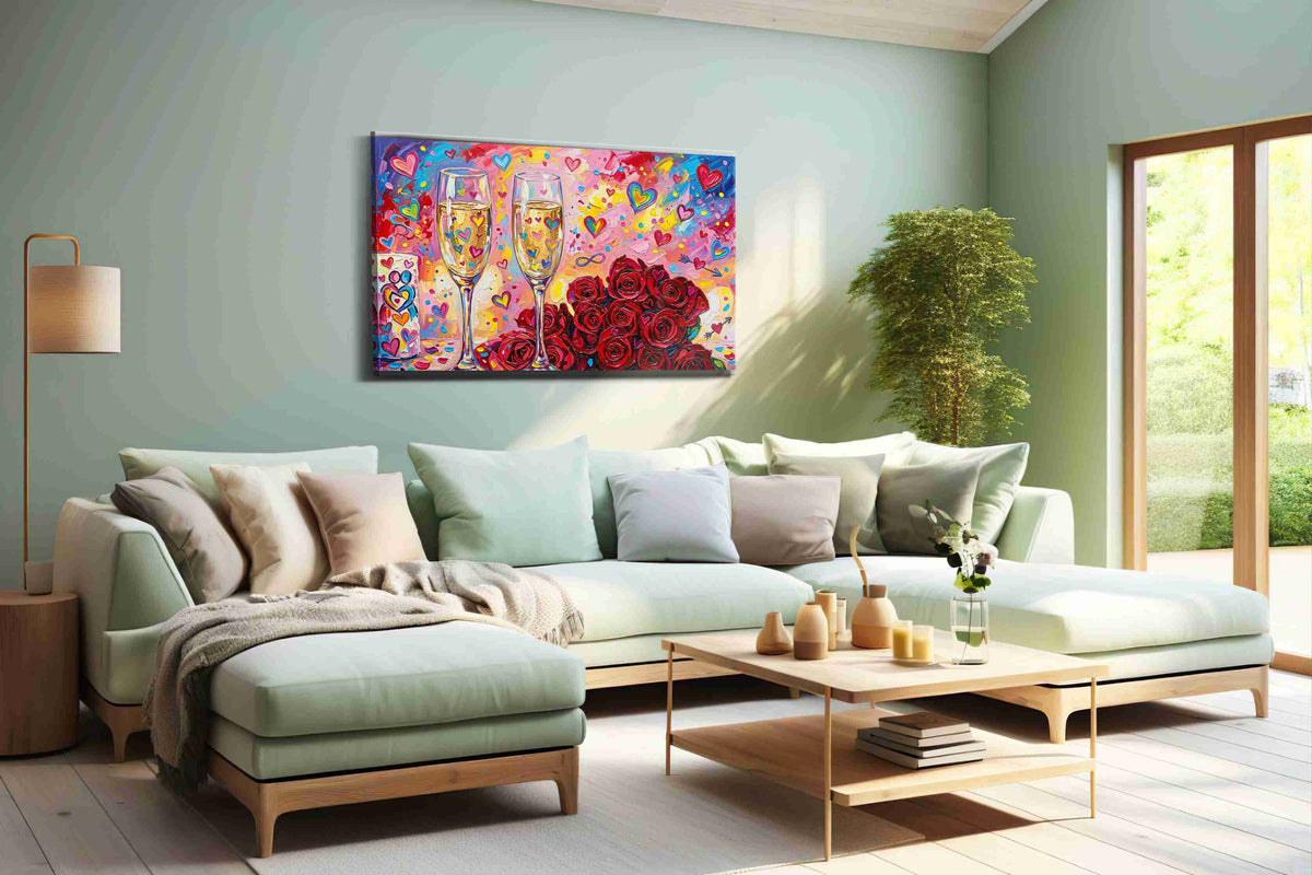 Eternal Celebration of Love romance canvas print shown in a wall scene