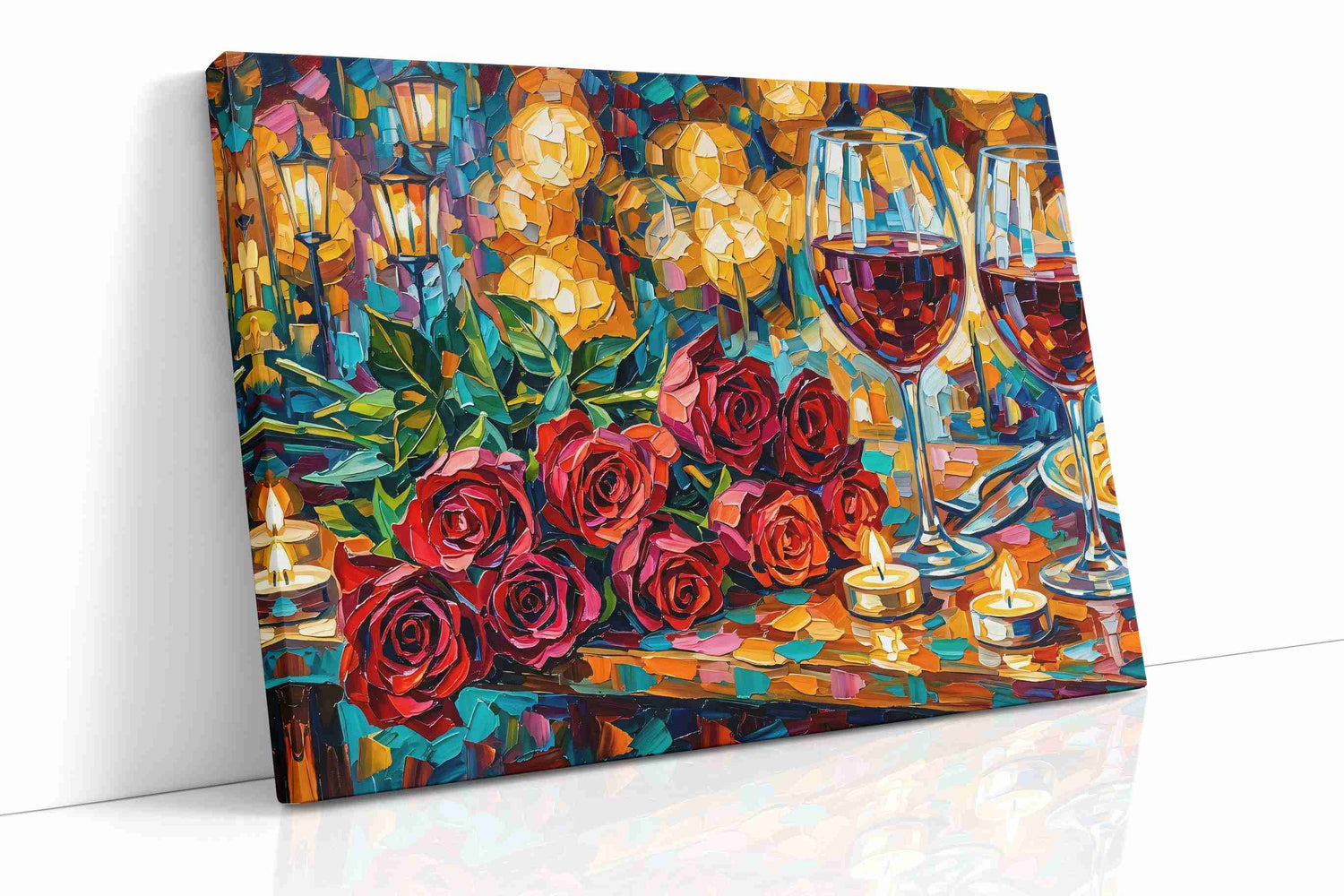 Luminous Evening Elegance - Romantic Wall Art, Couples Canvas Art, Bedroom Wall Decor