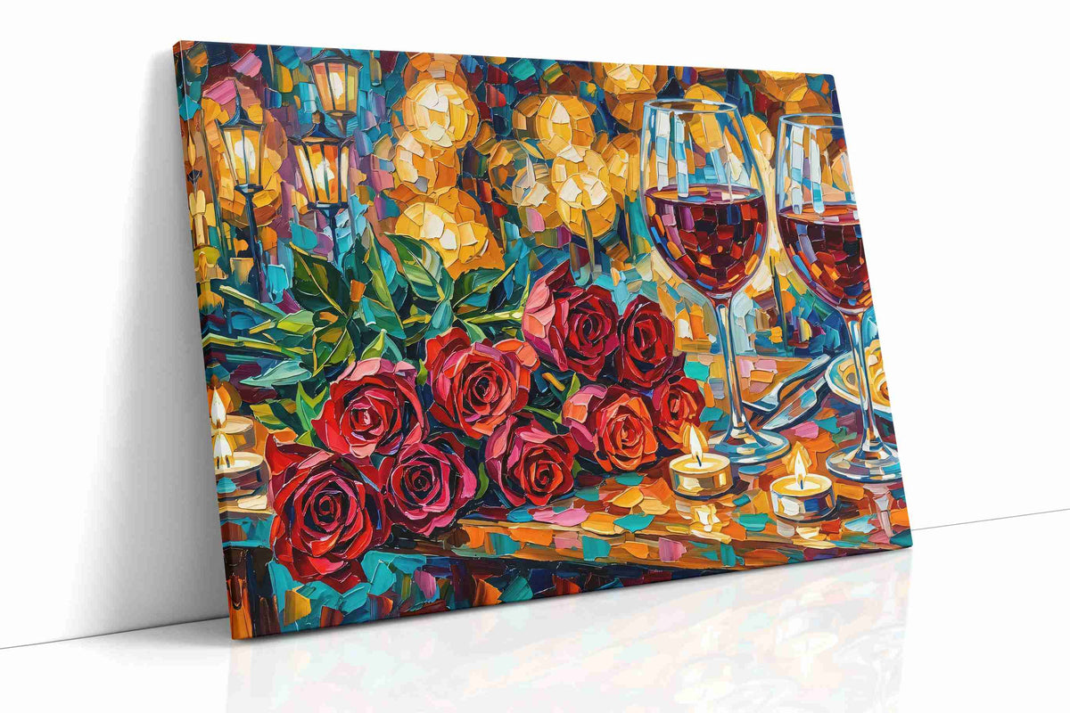 Luminous Evening Elegance romance canvas print, gallery-wrapped, ready to hang