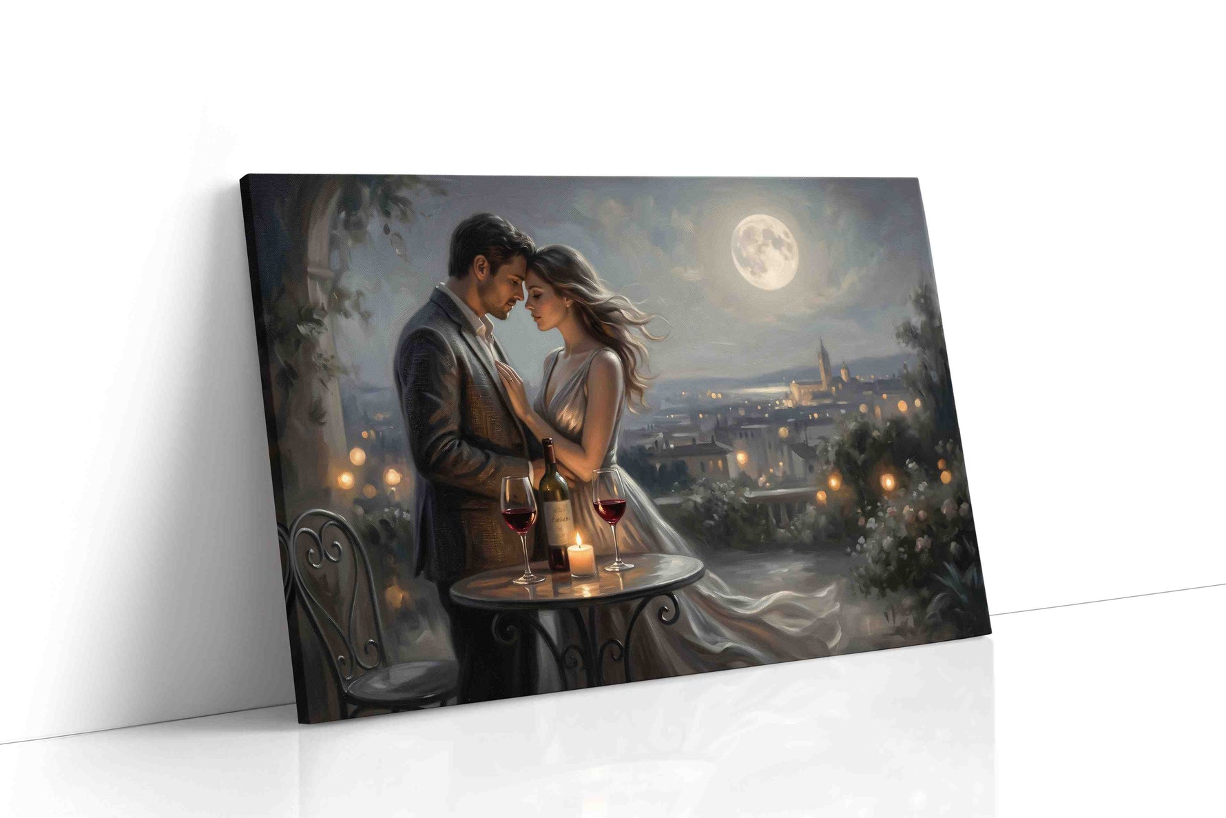 Moonlit Serenade romance canvas print gallery-wrapped landscape canvas studio shot