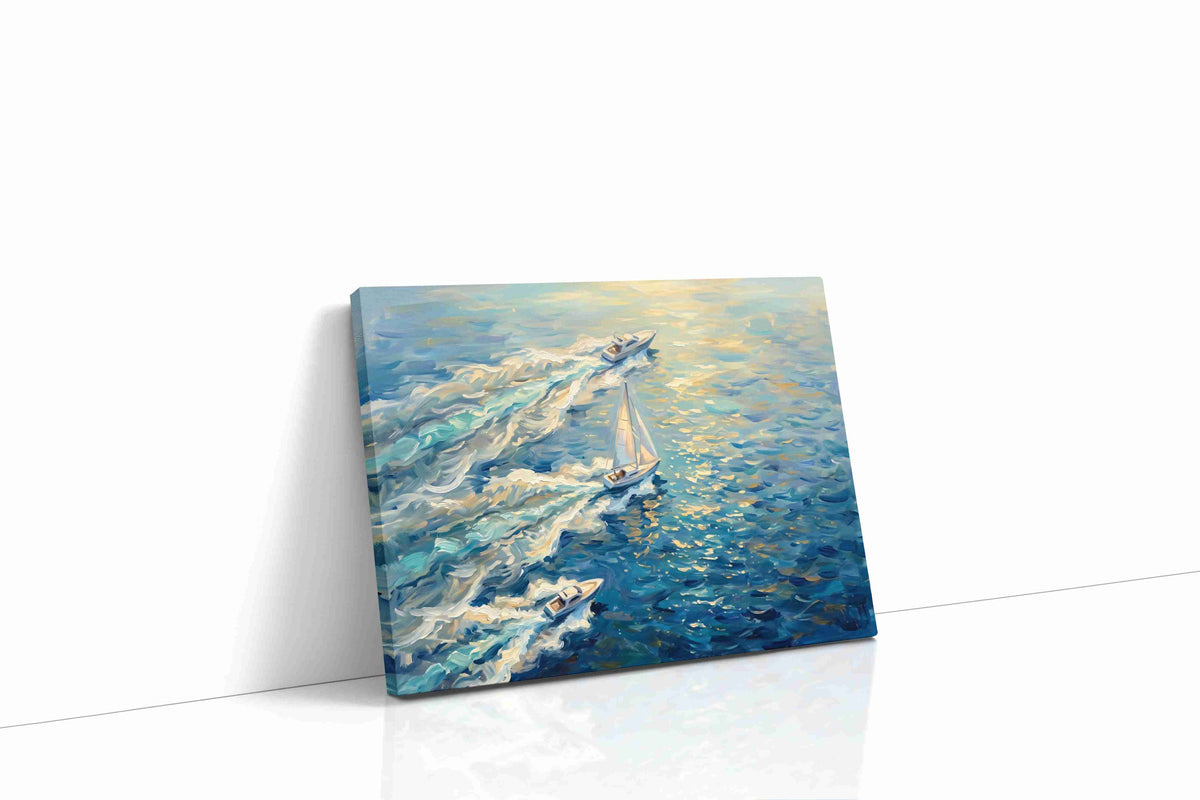 Chasing the Horizon sailing canvas print gallery-wrapped landscape canvas studio shot
