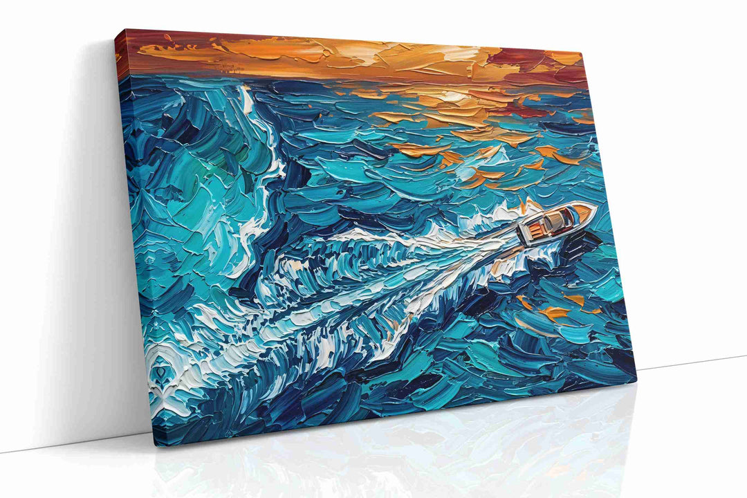 Chasing the Sunset Waves - Nautical Wall Art, Sailing Canvas Print, Maritime Decor
