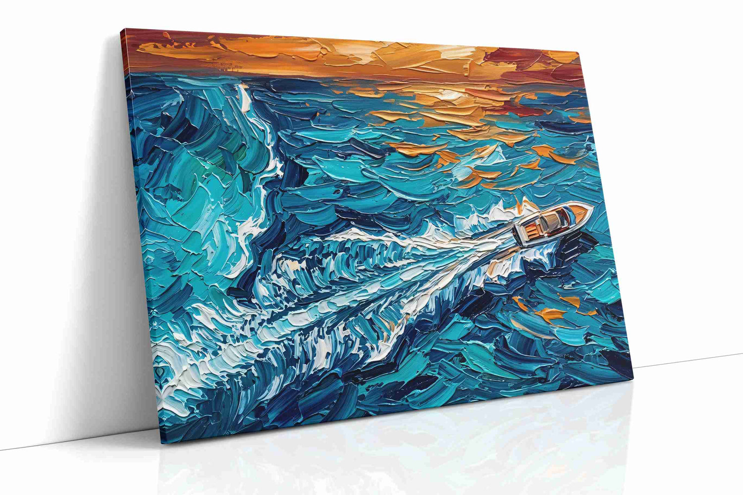 Chasing the Sunset Waves sailing canvas print, gallery-wrapped, ready to hang