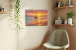 Sailing into Sunset Serenity beach canvas print, hanging on wall — view 3
