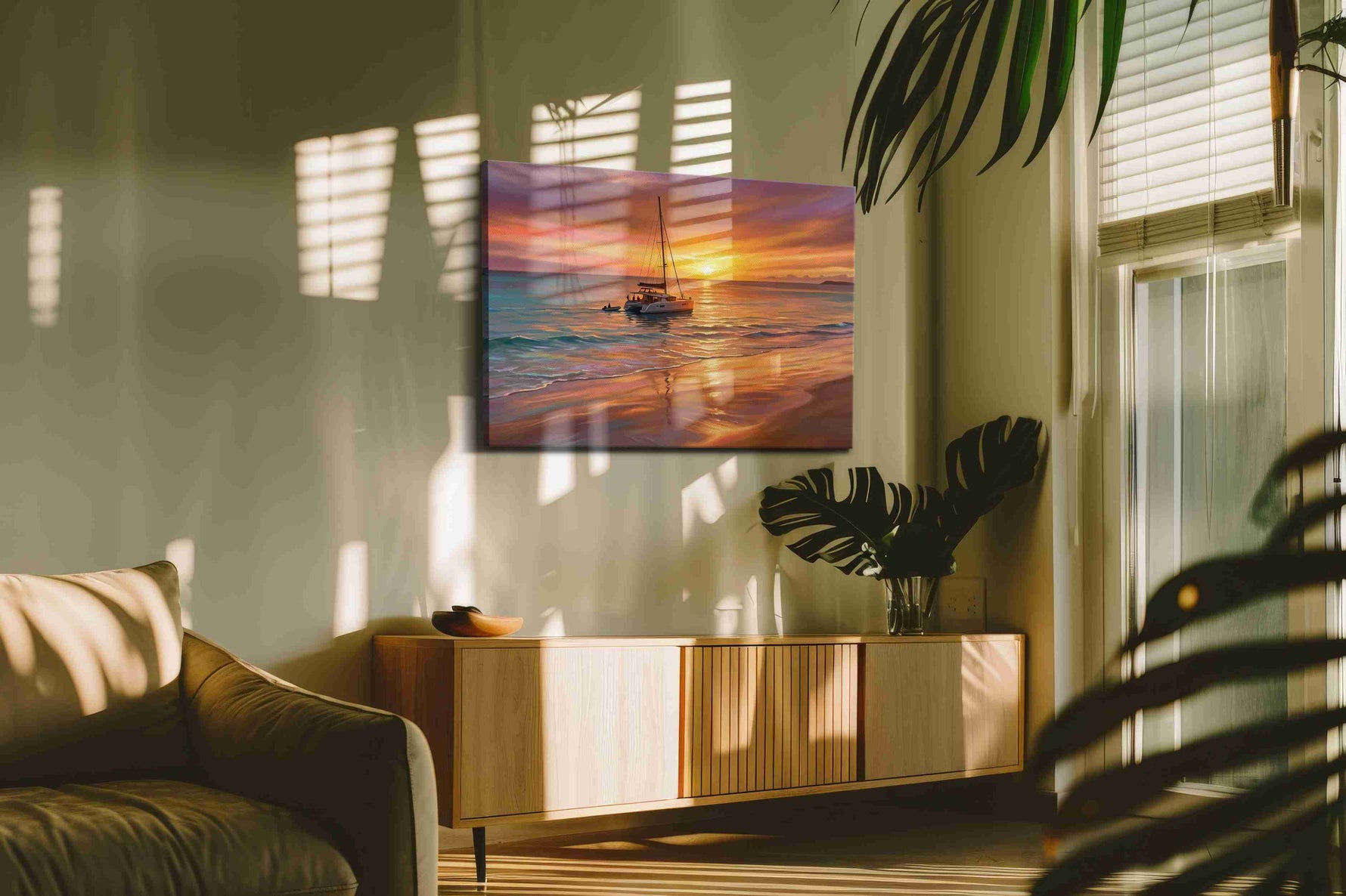 Sailing into Sunset Serenity - Beach, Beach Wall Art, Coastal Canvas Print, Tropical Decor