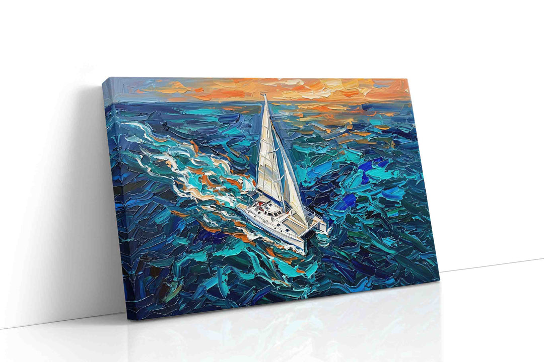 Sailing into the Sunset - Nautical Wall Art, Sailing Canvas Print, Maritime Decor