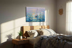 Serenade of the Sea Breeze sailing canvas print, displayed in a bedroom