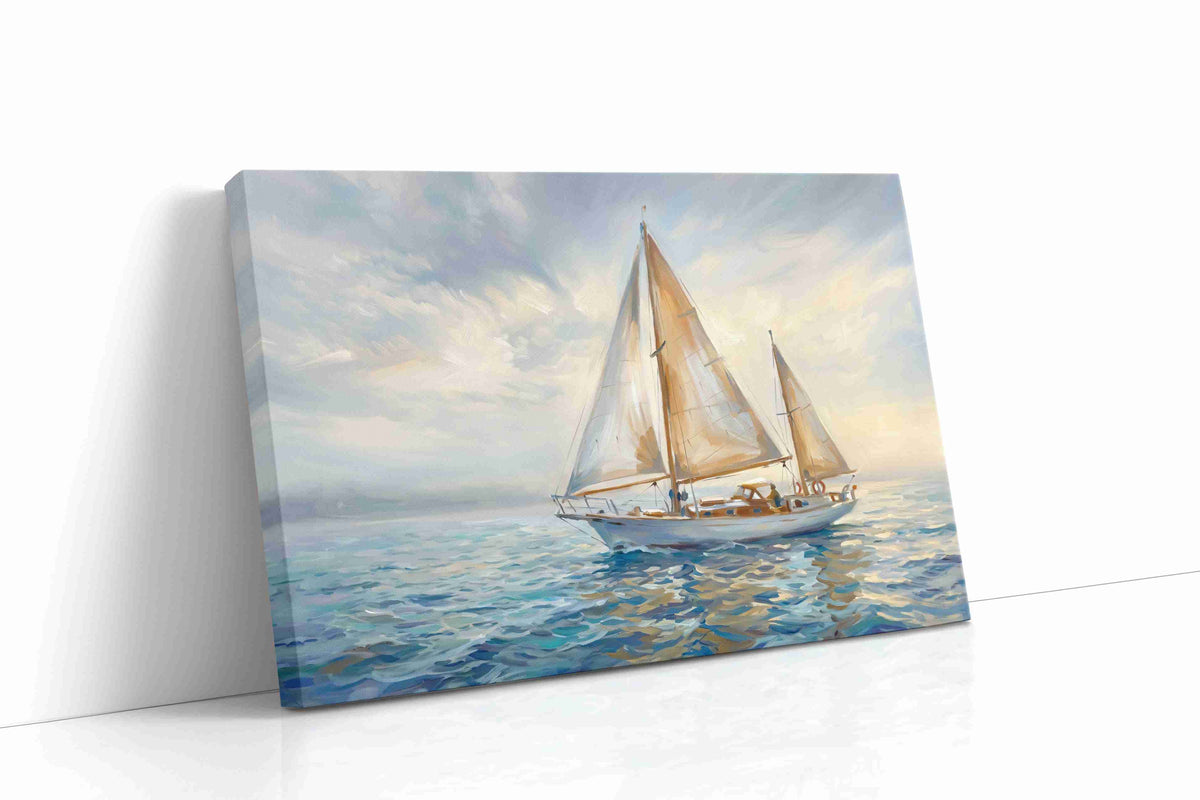 Serenity Sails at Dawn sailing canvas print gallery-wrapped landscape canvas studio shot