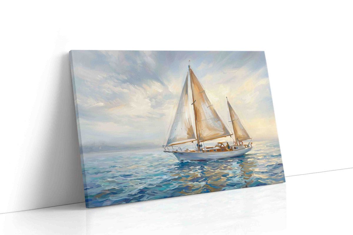 Serenity Sails at Dawn sailing canvas print, gallery-wrapped, ready to hang