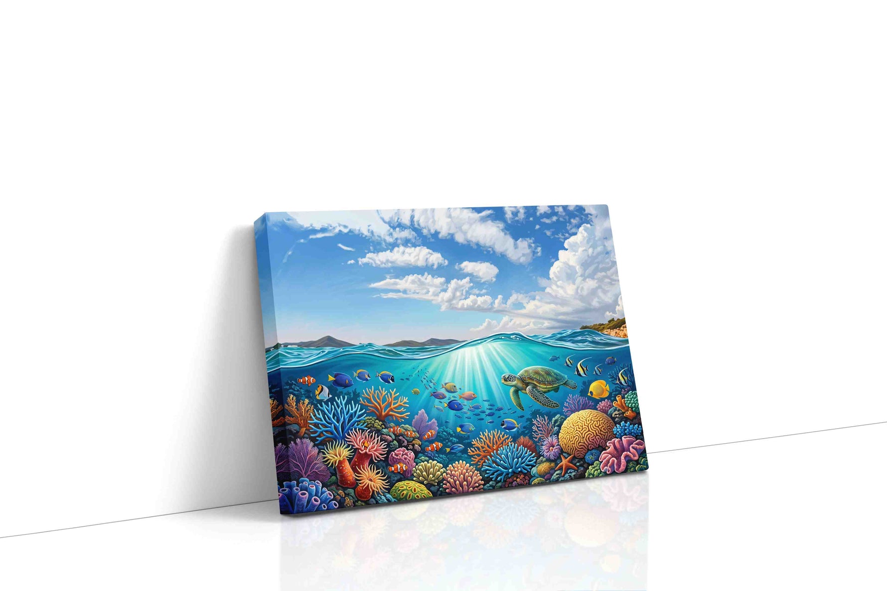 Harmony Beneath the Waves sealife canvas print, gallery-wrapped, ready to hang